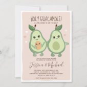Avocado Holy Guacamole Lesbian Babydusche Einladung (Vorderseite)