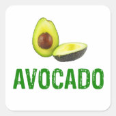 Avocado, I Liebe Avocado Quadratischer Aufkleber (Vorderseite)