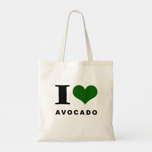 Avocado, I Liebe Avocado Tragetasche (Rückseite)