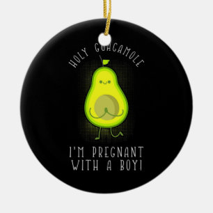 Avocado Ich bin schwanger mit einem Jungen Keramik Ornament