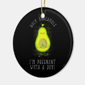 Avocado Ich bin schwanger mit einem Jungen Keramik Ornament (Links)