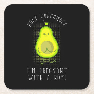 Avocado Ich bin schwanger mit einem Jungen Rechteckiger Pappuntersetzer