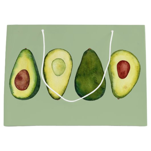 Avocado Illustration  Große Geschenktüte (Vorderseite)