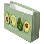 Avocado Illustration  Große Geschenktüte (Vorderseite Schrägansicht)
