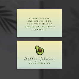 Avocado Illustration Nutritionist Dietician Ombre Visitenkarte