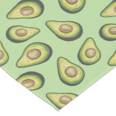 Avocado Illustriertes Muster Green Monogram Kurzer Tischläufer (Ecke)
