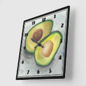 Avocado im Aquarell Quadratische Wanduhr (Winkel)