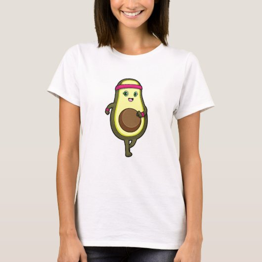 Avocado im Joggen mit Headband T-Shirt (Vorderseite)