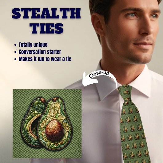 Avocado Imitate bestickte Green Stealth Neck Tie Krawatte