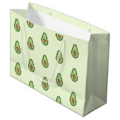 Avocado in Dots Große Geschenktüte (Vorderseite Schrägansicht)