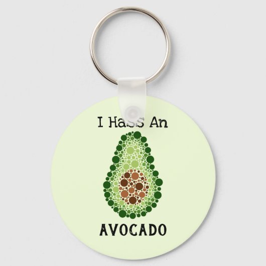 Avocado in Dots Schlüsselanhänger (Vorderseite)