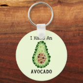 Avocado in Dots Schlüsselanhänger (Vorderseite)