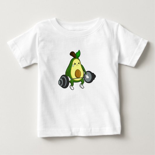 Avocado in Fitness mit Barbell Baby T-shirt (Vorderseite)