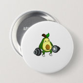 Avocado in Fitness mit Barbell Button (Vorne & Hinten)