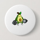 Avocado in Fitness mit Barbell Button (Vorderseite)
