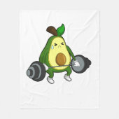 Avocado in Fitness mit Barbell Fleecedecke (Vorderseite)