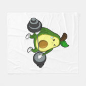 Avocado in Fitness mit Barbell Fleecedecke (Vorderseite (Horizontal))