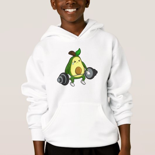 Avocado in Fitness mit Barbell Hoodie (Vorderseite)