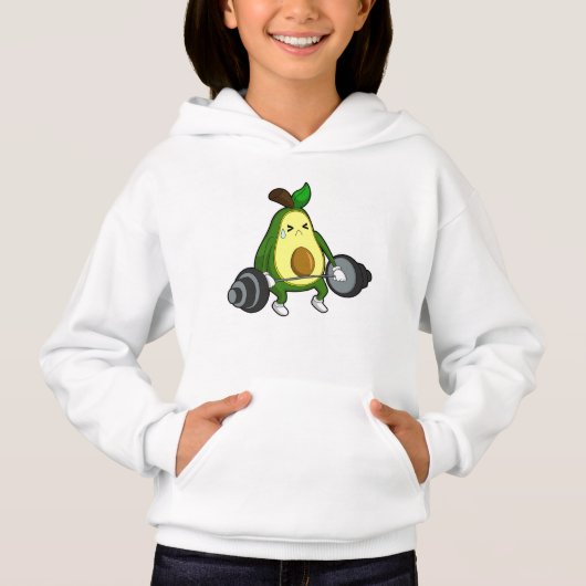 Avocado in Fitness mit Barbell Hoodie (Vorderseite)