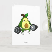 Avocado in Fitness mit Barbell Karte (Rückseite)