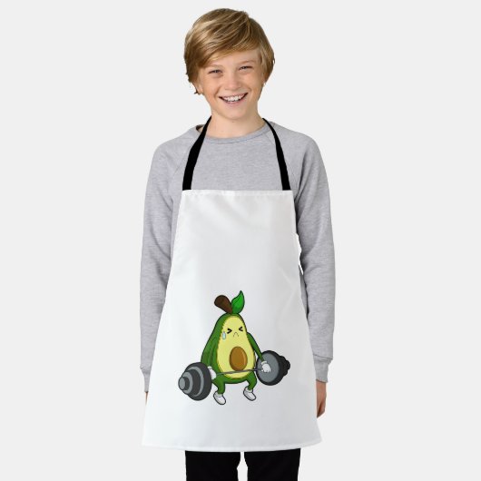 Avocado in Fitness mit Barbell Schürze (Getragen)