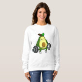 Avocado in Fitness mit Barbell Sweatshirt (Vorne ganz)