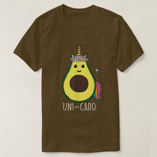 Avocado in Kombination mit Unicorn Niedliches Part T-Shirt (Design vorne)