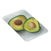 Avocado in Wasserfarbe auf grauem Hintergrund Magnet (Rechte Seite)