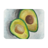 Avocado in Wasserfarbe auf grauem Hintergrund Magnet (Horizontal)