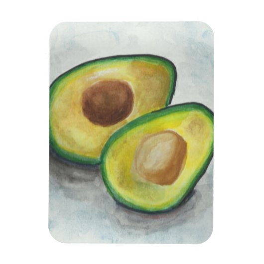 Avocado in Wasserfarbe auf grauem Hintergrund Magnet (Vertikal)