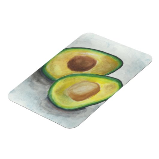 Avocado in Wasserfarbe auf grauem Hintergrund Magnet (Linke Seite)