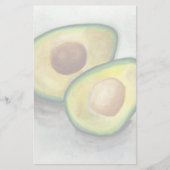 Avocado in Watercolor Briefpapier (Vorderseite)