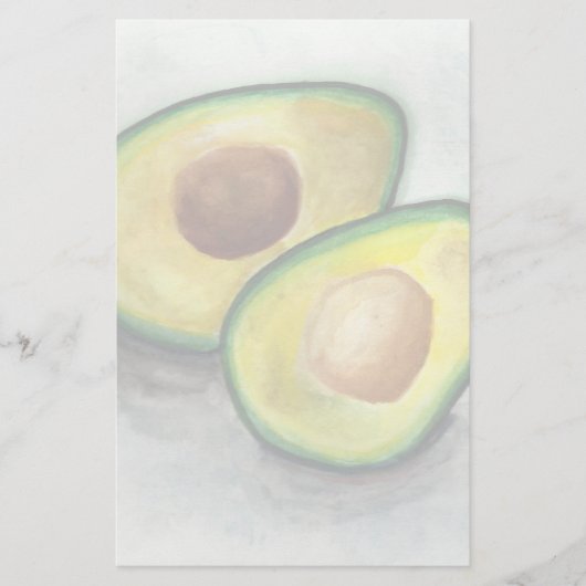 Avocado in Watercolor Briefpapier (Vorderseite)
