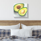 Avocado in Watercolor Leinwanddruck (Insitu (Schlafzimmer))