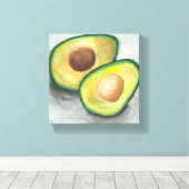 Avocado in Watercolor Leinwanddruck (Insitu (Holzboden))