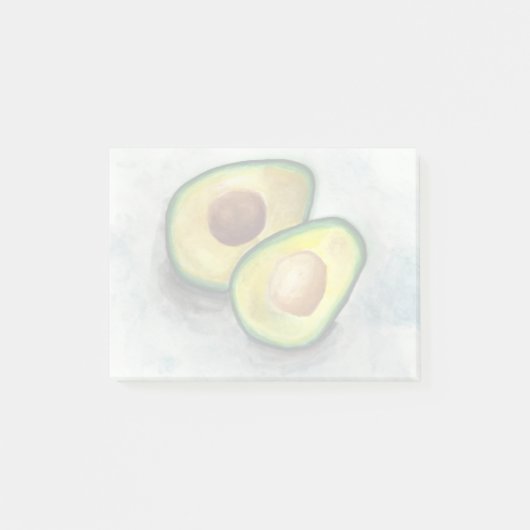 Avocado in Watercolor Post-it Klebezettel (Vorderseite)