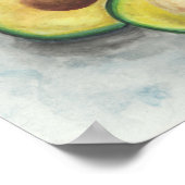 Avocado in Watercolor Poster (Ecke)