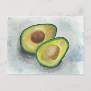 Avocado in Watercolor Postkarte