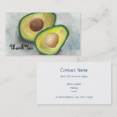 Avocado in Watercolor Vielen Dank Visitenkarte (Vorne/Hinten)