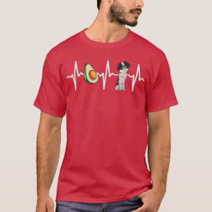Avocado Japanischer Chin Heartbeat Dog Lover T-Shirt
