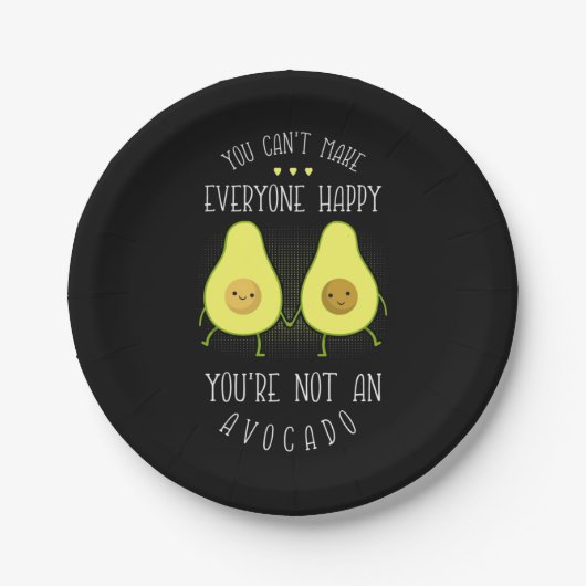 Avocado kann jedem glücklich machen pappteller (Vorderseite)