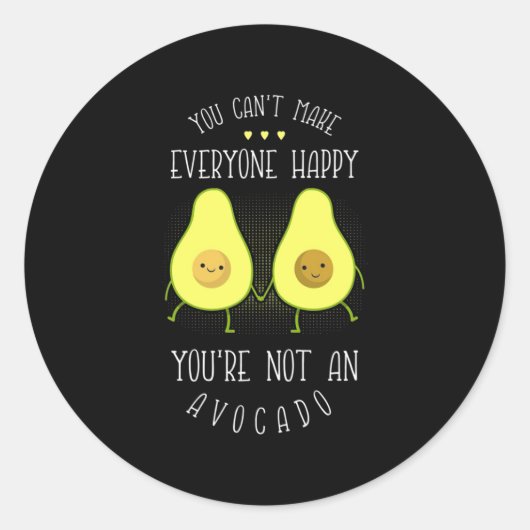 Avocado kann jedem glücklich machen runder aufkleber (Vorderseite)