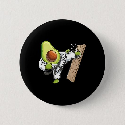 Avocado Karate Master Breaking Wood Board Button (Vorderseite)