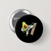 Avocado Karate Master Breaking Wood Board Button (Vorne & Hinten)