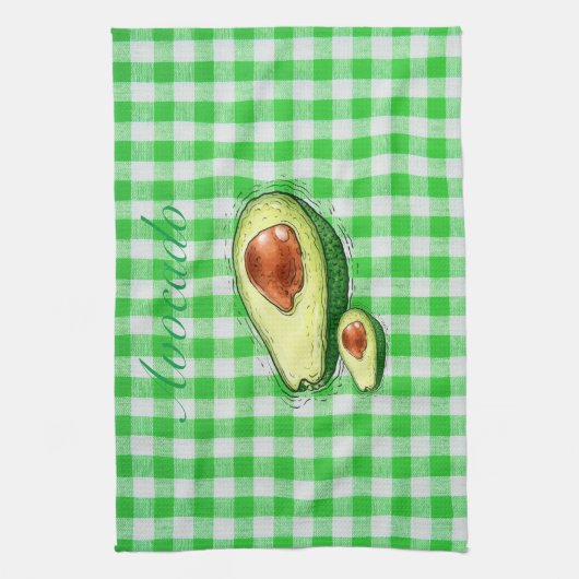 Avocado kariert Küchentücher (Vertikal)