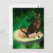 Avocado-Katze Postkarte (Vorne/Hinten)