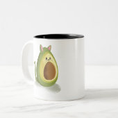 Avocado-Katze Zweifarbige Tasse (Vorderseite Links)