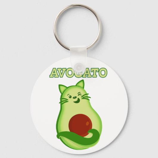 Avocado Keto Kitty Cat Winking bei Ihnen Schlüsselanhänger (Vorderseite)