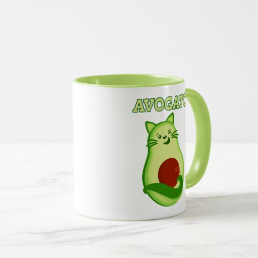 Avocado-Keton-Miezekatze-Katze, die an Ihnen Tasse (VorderseiteRechts)