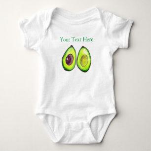 Avocado Kids Text Vegan Food Healthy Fruit Baby B Baby Strampler